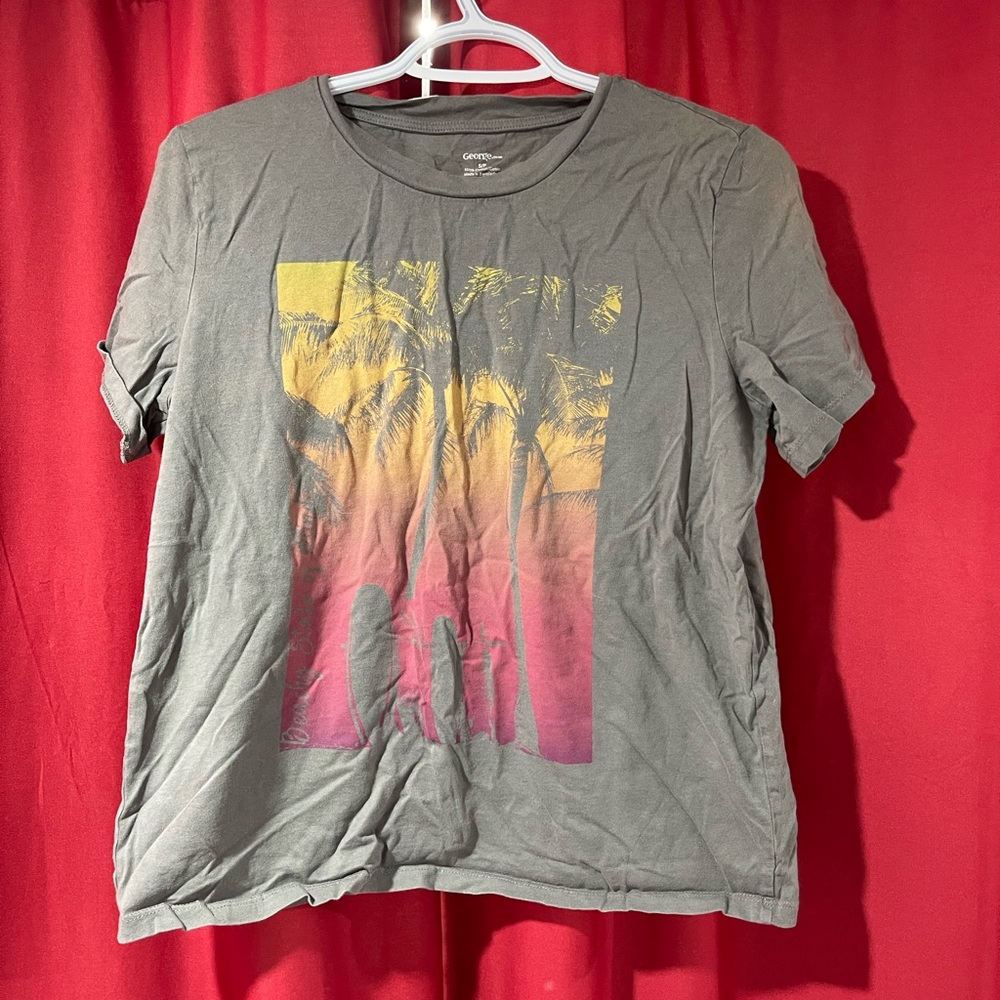 George Gray Pajama Top with Sunset Print